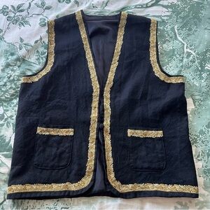 Vintage Black & Gold Vest